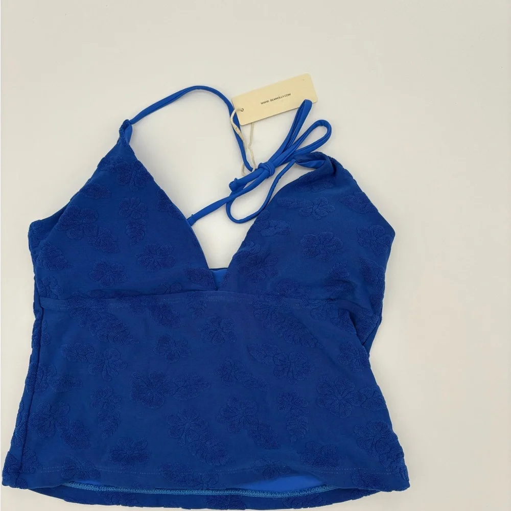 Elegant Blue Floral Bikini Set - Picture 7 of 10